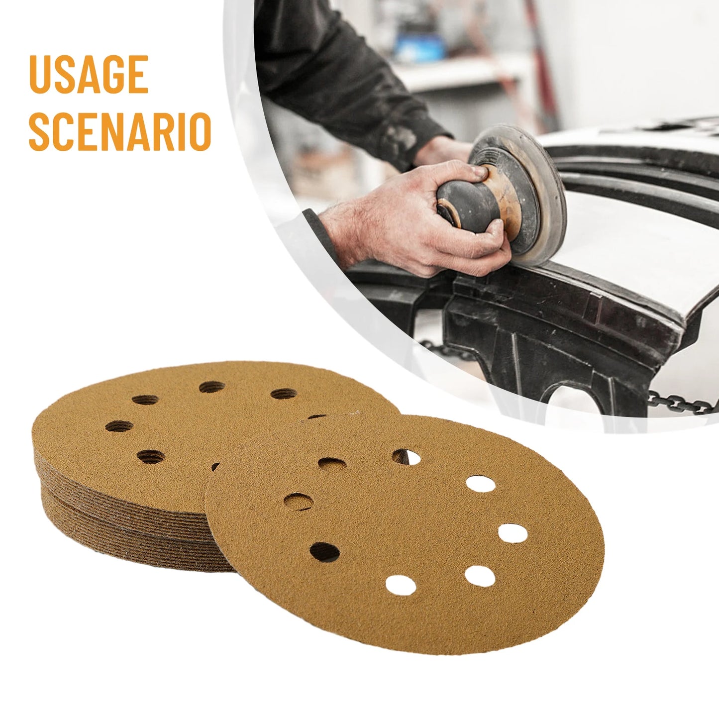 Sandpaper 8-Hole Sanding Discs Polishing Alumina Abrasive Tools