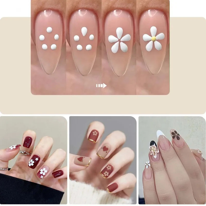 One-Stroke Flower Nail Dotting Pen | 5-Petal Tip, 4 Colors