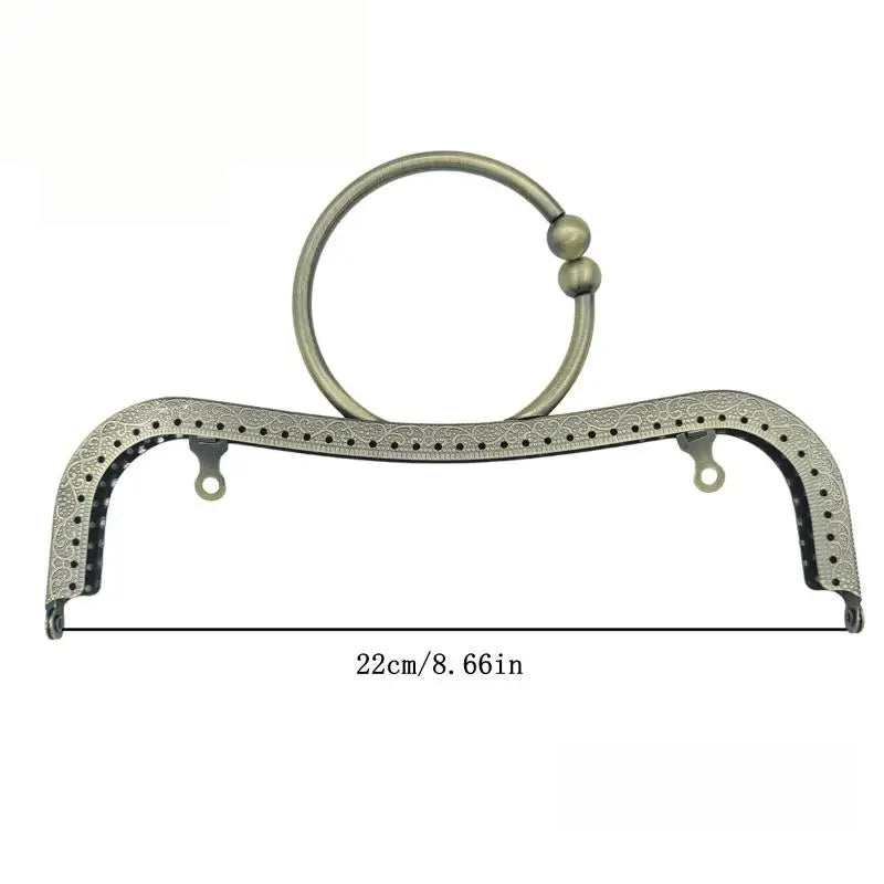 22cm Metal Purse Frame Kiss Clasp M-Shape DIY Bag Handle