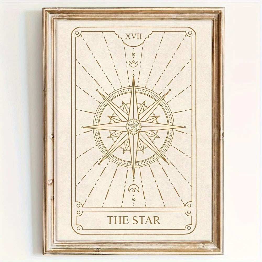 3-Piece Tarot Sun Moon Star Canvas Wall Art | Home Decor