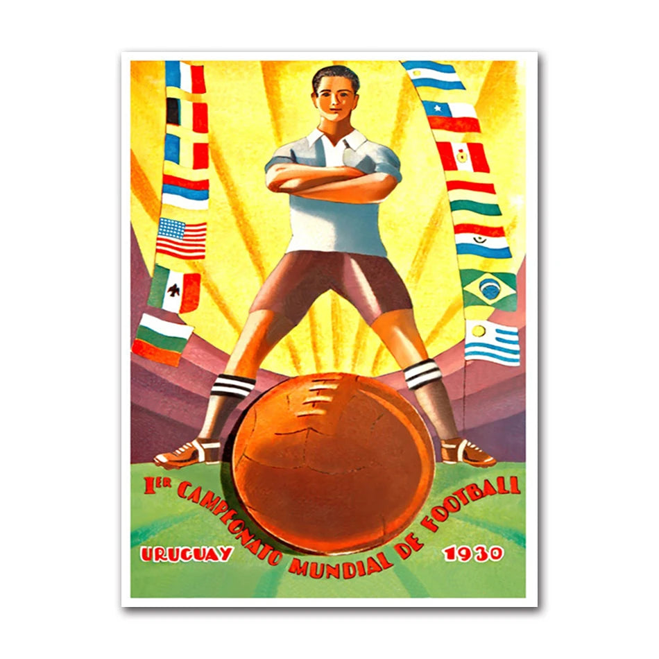 Retro Sports Poster Vintage Travel Wall Art Print Boxing Rugby Football Basketball Canvas Painting Pictures for Home Decoration Peaceful Pleasures Health and Wellness 61771-06 20x30cm Unframed