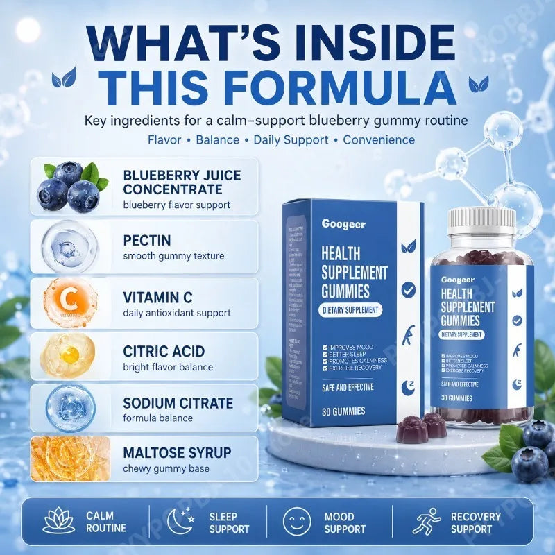 Googeer Vitamin C Gummies – Blueberry, 30 CT Daily Support