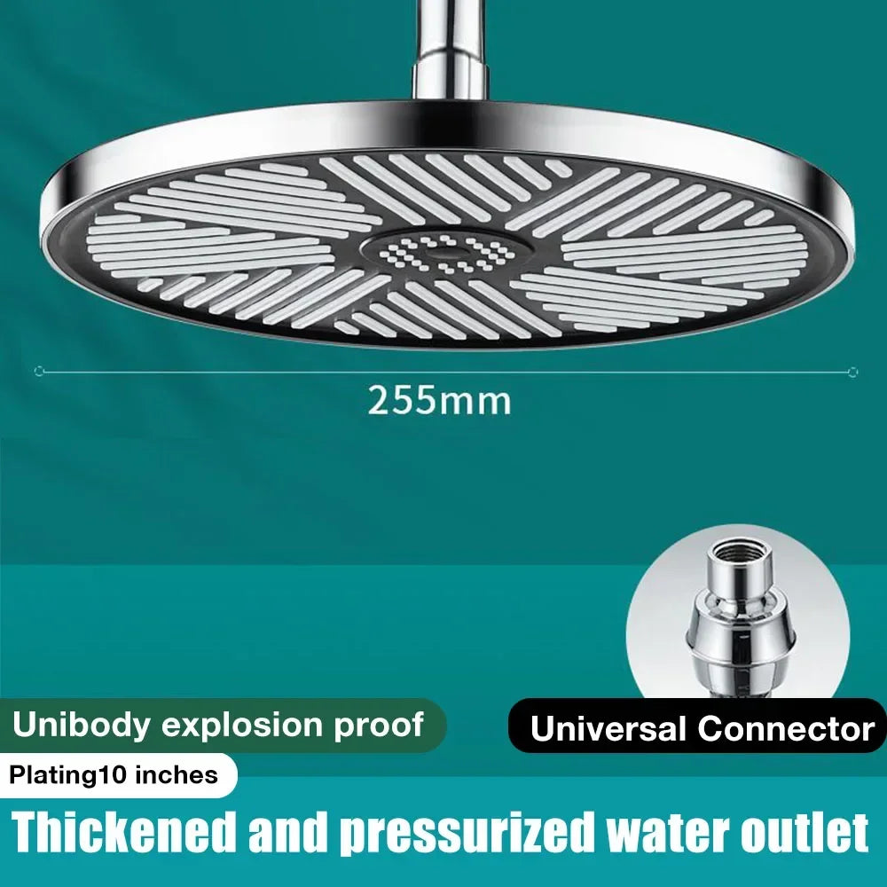 New 10 Inch Big Panel Rainfall Shower Head,High Pressure Shower Head,Water Saving,Top Rain Shower Faucet Bathroom Accessories Peaceful Pleasures Health and Wellness Top Spray-B