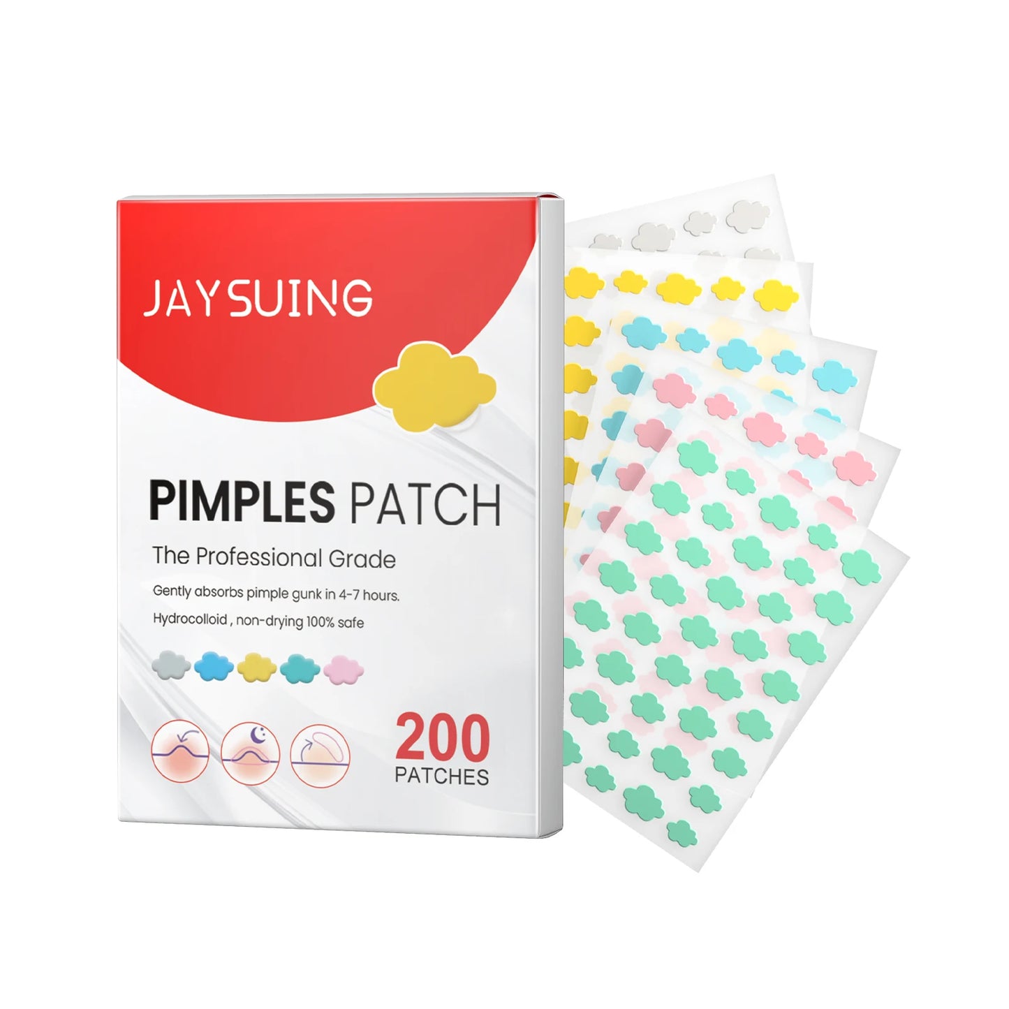 200PCS Cloud Acne Spot Patches Fade Imperfections Cover Pimples Hydrogel Invisible Acne Scar Fading Tool Skincare Tool Peaceful Pleasures Health and Wellness 1BOX(200PCS)