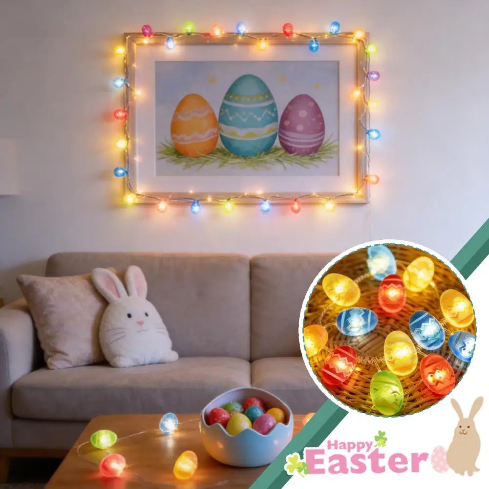 Easter LED String Lights 2M 20 LED Bunny Carrot Egg Décor