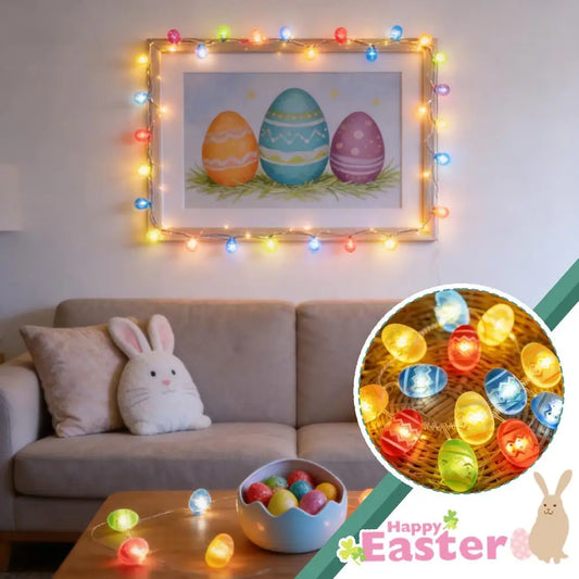 Easter LED String Lights 2M 20 LED Bunny Carrot Egg Décor Easter String Lights Peaceful Pleasures Health and Wellness