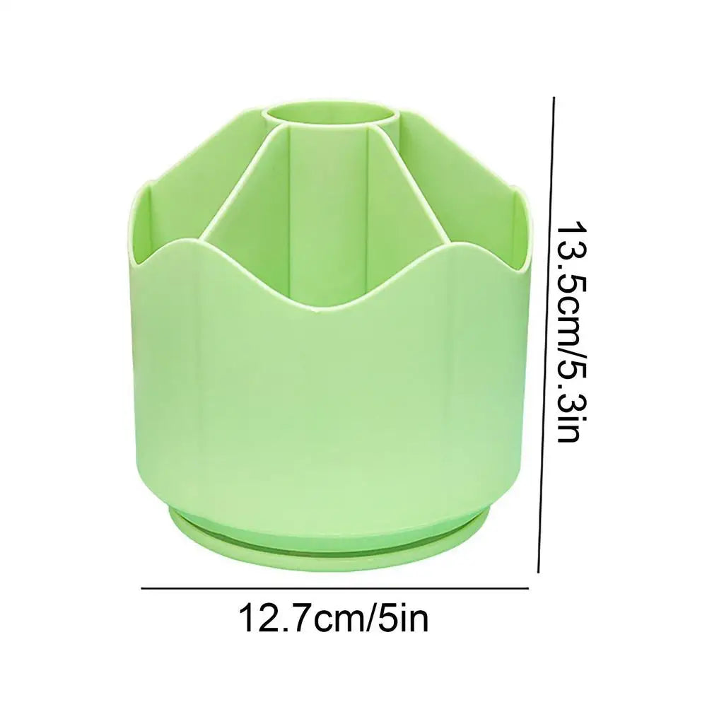 Rotating Pen Holder Organizer 360 Degree Spinnings Desktop Storage For Pens Markers Brushes, Space Saving Desk Organizer Peaceful Pleasures Health and Wellness Green