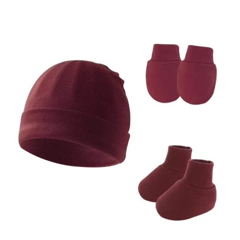Newborn Baby Hat Gloves & Booties Set – Soft Cotton 0–9M