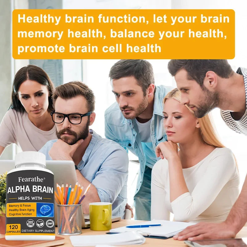 Alpha Brain Nootropics Brain Supplement for Men and Women - Memory, Mental Clarity & Cognition with Vitamin B6, Focus Capsules Peaceful Pleasures Health and Wellness