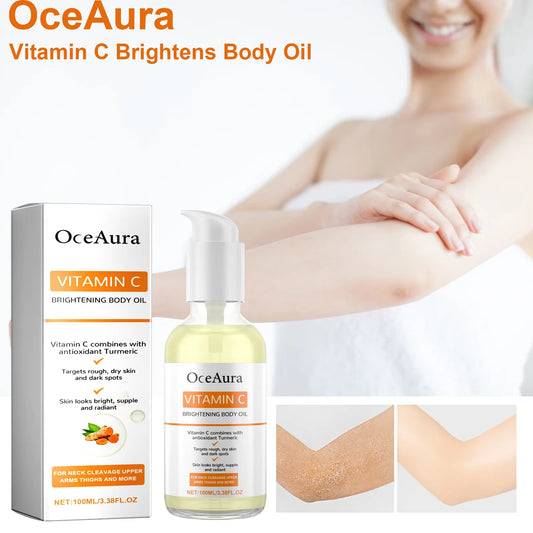 OceAura Vitamin C Brightening Body Oil | Moisturizing Dry Skin Brightening Body Oil Peaceful Pleasures Health and Wellness