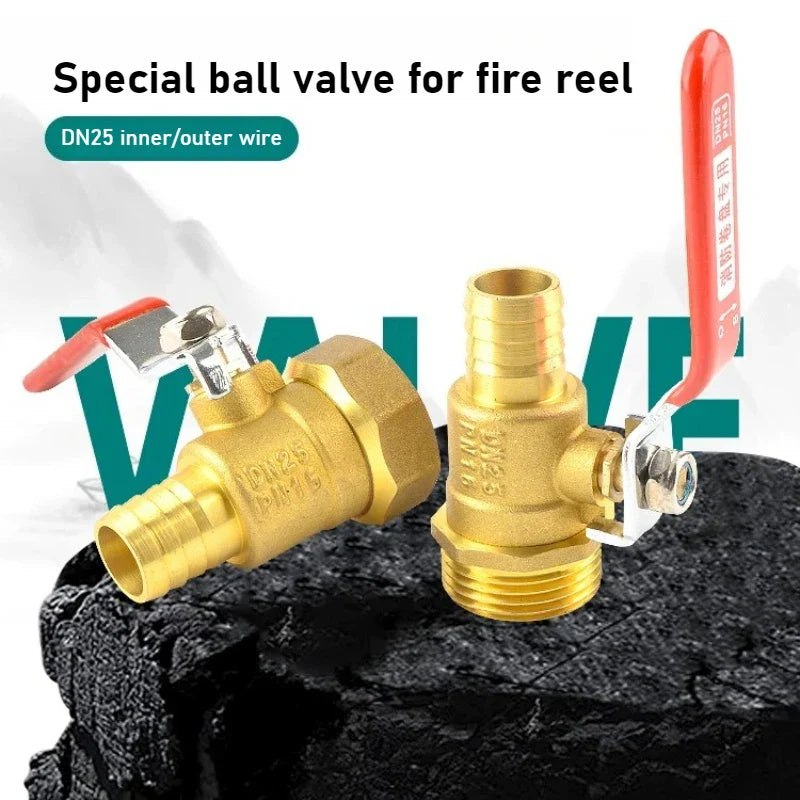 Brass Ball Valve 1" DN25 Female/Male Thread Copper Pipe Fitting