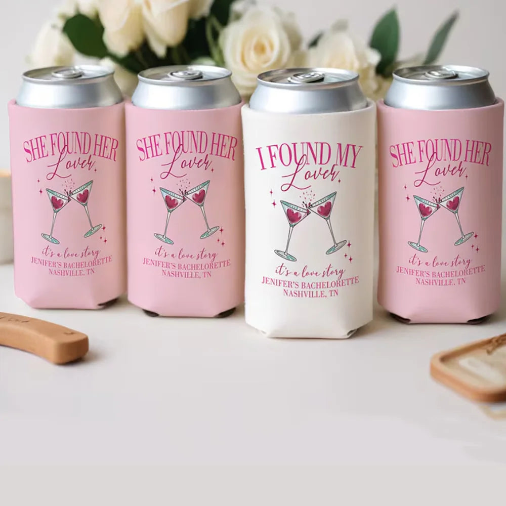 Personalized Can Coolers 5-Pack | Wedding & Bachelorette Favors Custom Can Coolers Peaceful Pleasures Health and Wellness