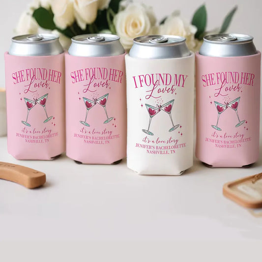 Personalized Can Coolers 5-Pack | Wedding & Bachelorette Favors Custom Can Coolers Peaceful Pleasures Health and Wellness