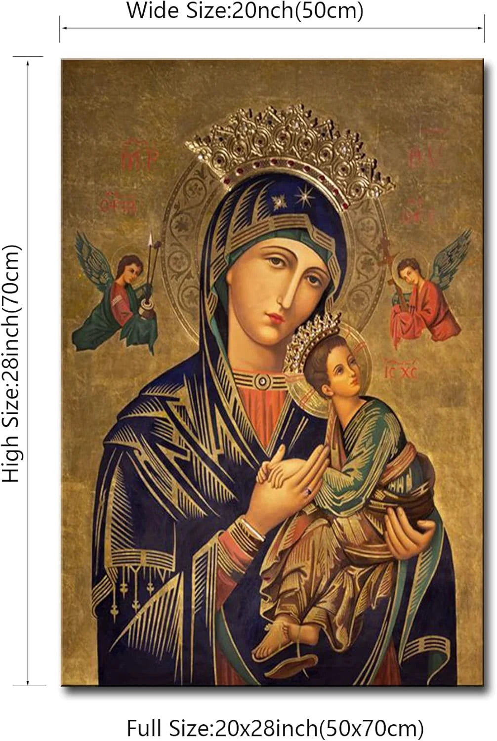 Russian Orthodox Icon Picture Our Lady of Perpetual Help Wall Decor Mother Mary Icon Wall Art mary and Jesus Poster Mary Religio Peaceful Pleasures Health and Wellness