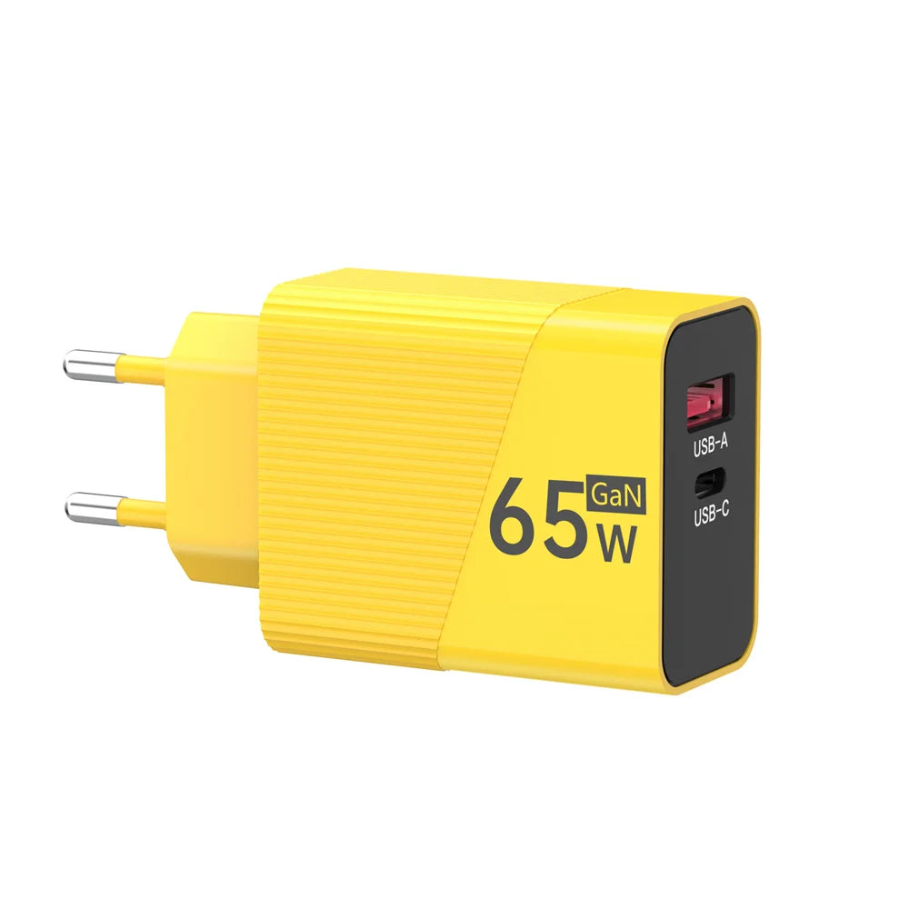 65W GaN USB-C Fast Charger – EU/US/UK Plug | iPhone & Samsung