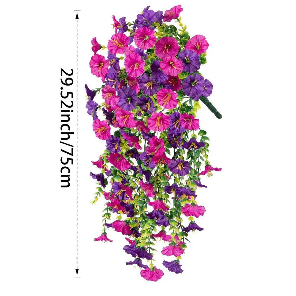 Artificial Petunias For Outdoors 2pcs Faux Petunias Artificial Plants Weatherproof UV Resistant Simulated Colorful Everlasting Peaceful Pleasures Health and Wellness Purple Red CN