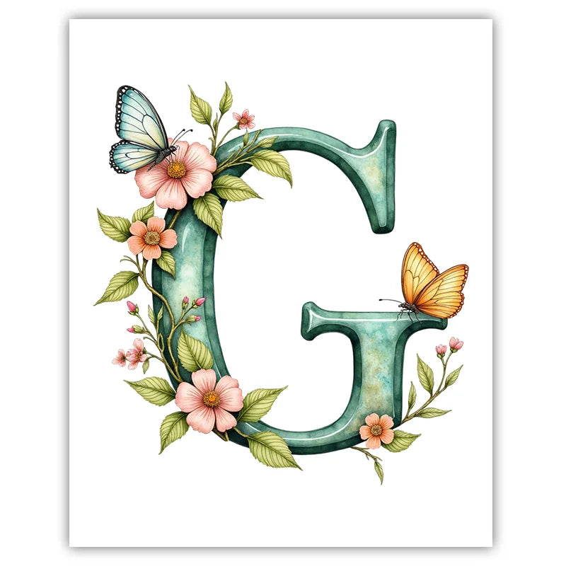 Custom Name Nursery Canvas Wall Art – Animals & Wildflowers Personalized Canvas Print Peaceful Pleasures Health and Wellness G 20x25cm No Frame China Mainland
