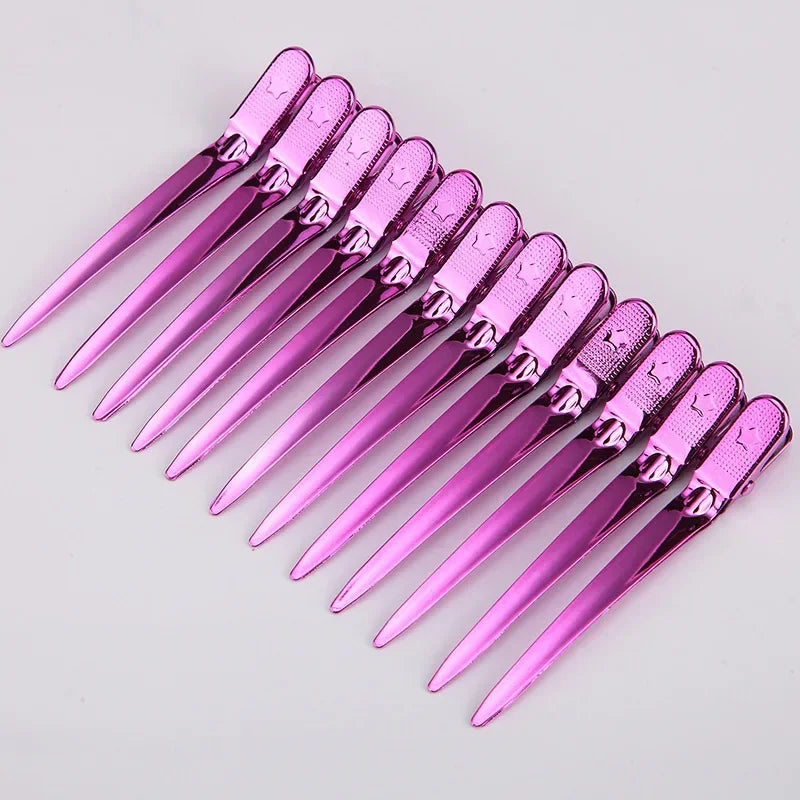 Sectioning Hair Styling Tools, 12pcs/Set, Flat Duck Mouth Hair Clamps, Hairdressing Cutting, Hairpin Holding, Hair Styling Clip Peaceful Pleasures Health and Wellness PURPLE