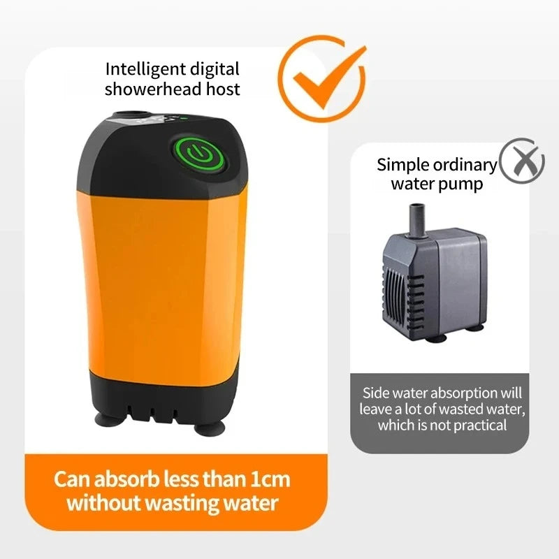 Portable High Pressure Rechargeable USB Powered Electric Shower Pump Waterproof for Camping Beach Hiking Pet Bath Car Wash Peaceful Pleasures Health and Wellness