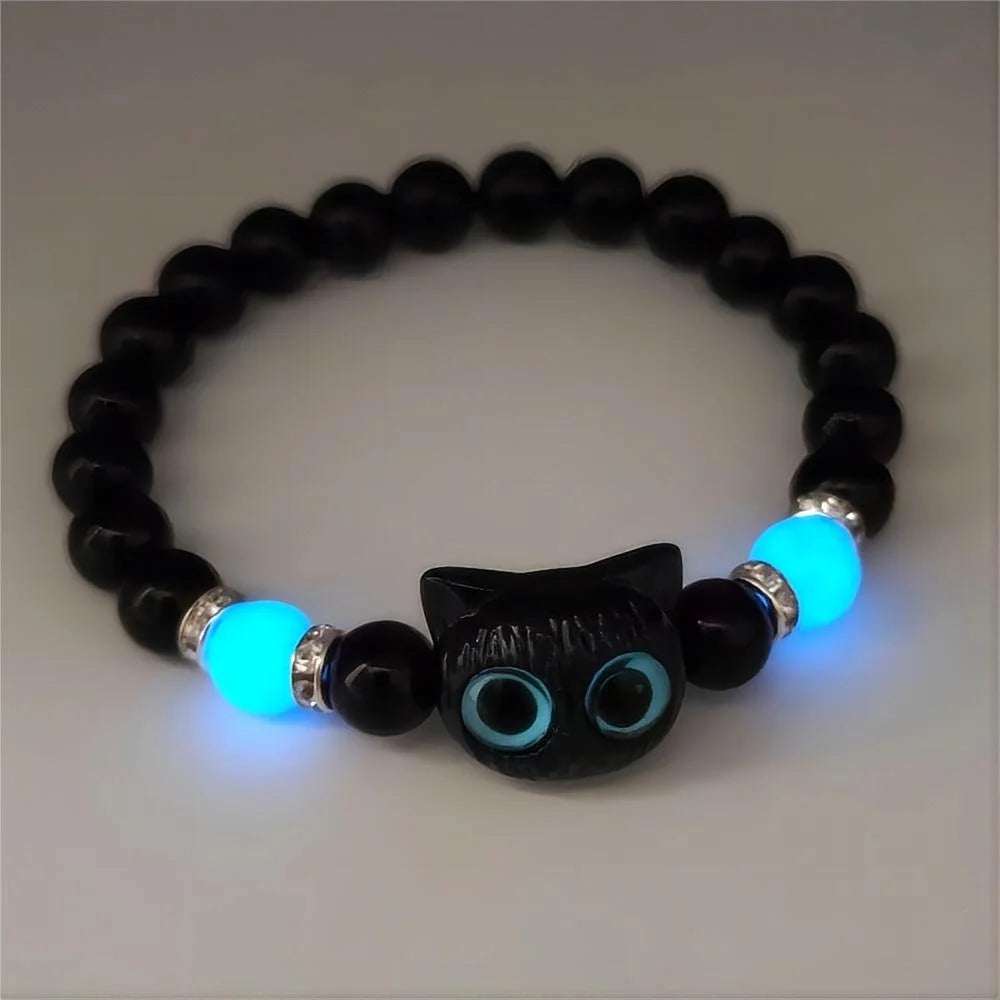 Luminous Cat Bead Strand Bracelet – Couples & Friendship