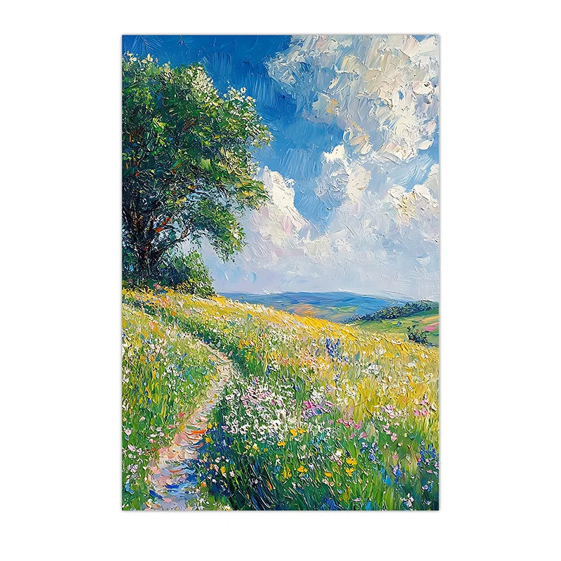 Wildflower Meadow Canvas Wall Art | Spring Landscape Print Canvas Wall Art Print Peaceful Pleasures Health and Wellness 02 30x40cm No Frame China Mainland