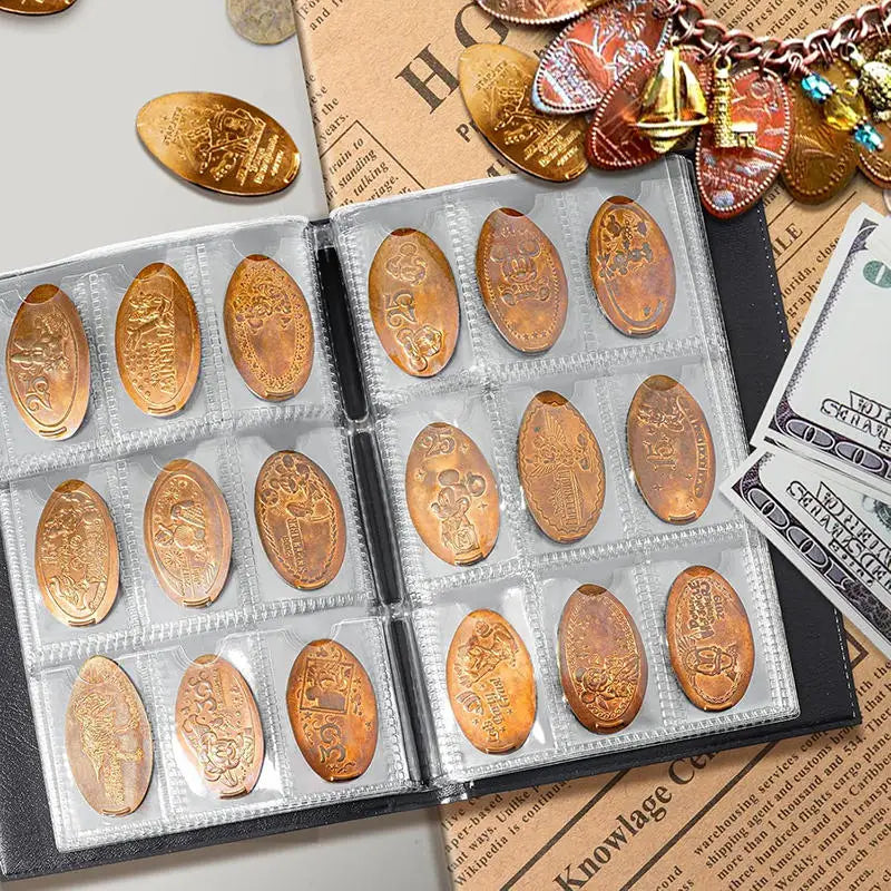 Coins Storage Album Coins Collection Book 108 Pockets Transparent PVC Multi-purpose Stamps Commemoration Home Supplies Peaceful Pleasures Health and Wellness