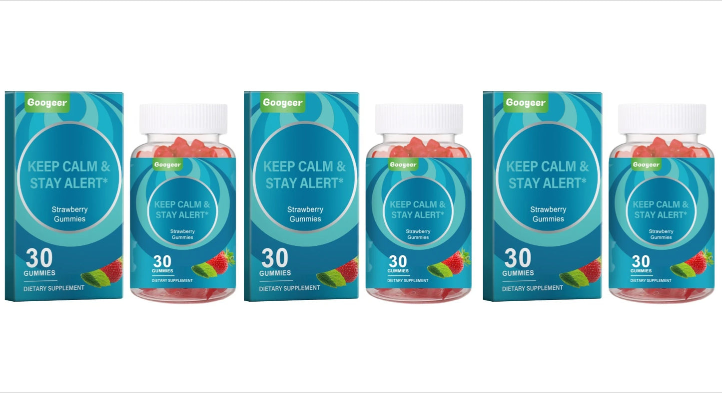 Googeer Strawberry Vitamin C Gummies | Nails & Calm | 30 CT