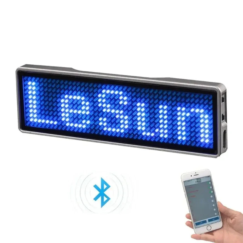 Bluetooth Programmable LED Name Tag | Scrolling Message Badge