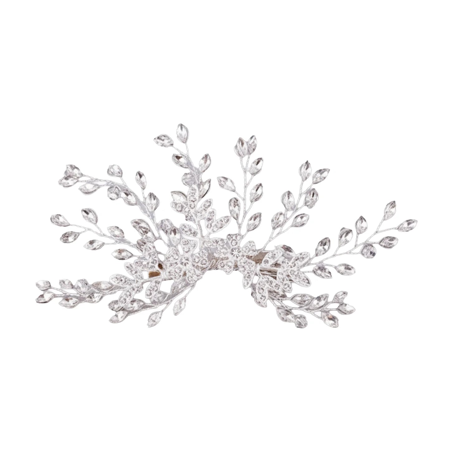 Alloy Rhinestone Flower Hair Clip for Wedding Bridal Headwear Accessories Peaceful Pleasures Health and Wellness WHITE