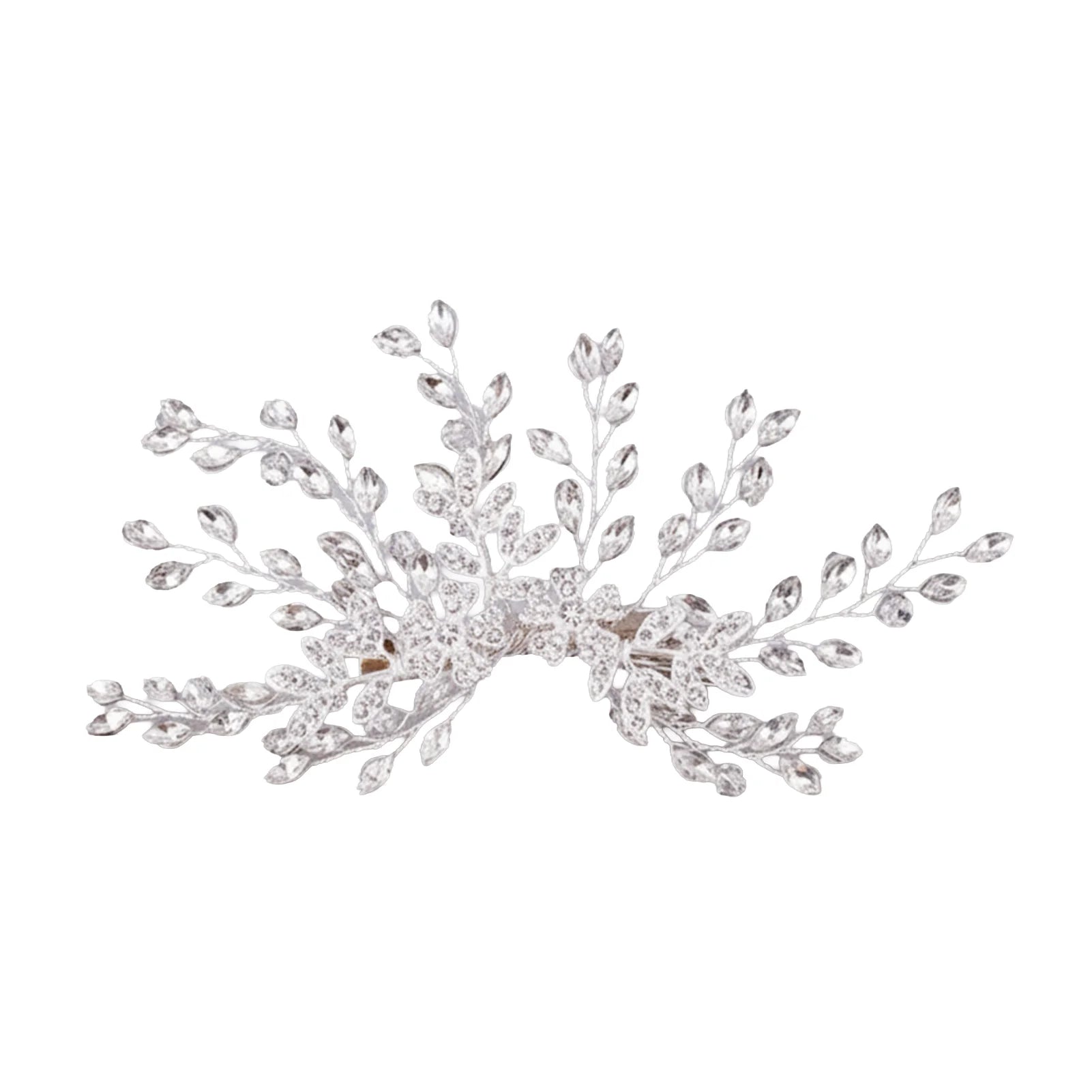 Alloy Rhinestone Flower Hair Clip for Wedding Bridal Headwear Accessories Peaceful Pleasures Health and Wellness WHITE