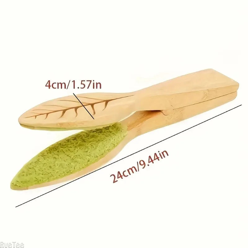 Bamboo Plant Leaf Cleaning Tongs | Houseplant Duster Brush