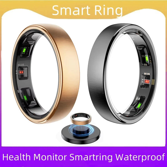 R10 Steel Smart Ring for Men Women Waterproof Health Monitor Wireless Charging Sleep Monitor Multi-sport Modes For Andriod IOS Peaceful Pleasures Health and Wellness
