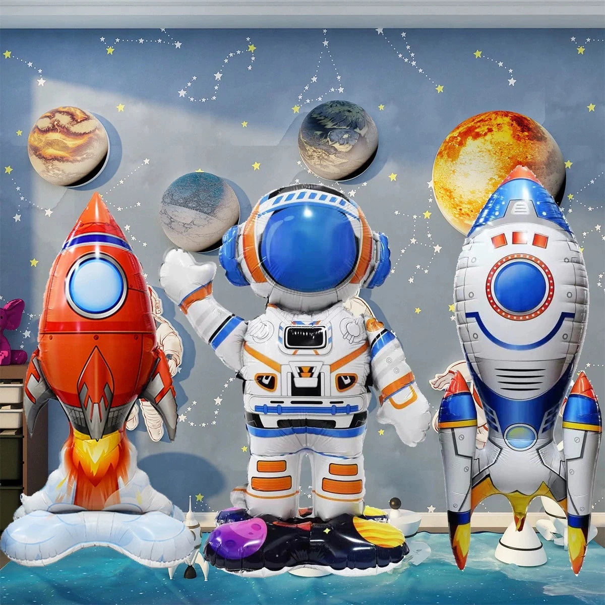 Outer Space Foil Balloons – Rocket Planet Astronaut Party Decor