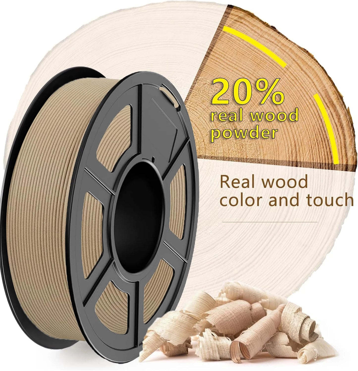 30% Wood Fiber PLA Filament 1.75mm 1kg – Walnut Oak Cherry Teak
