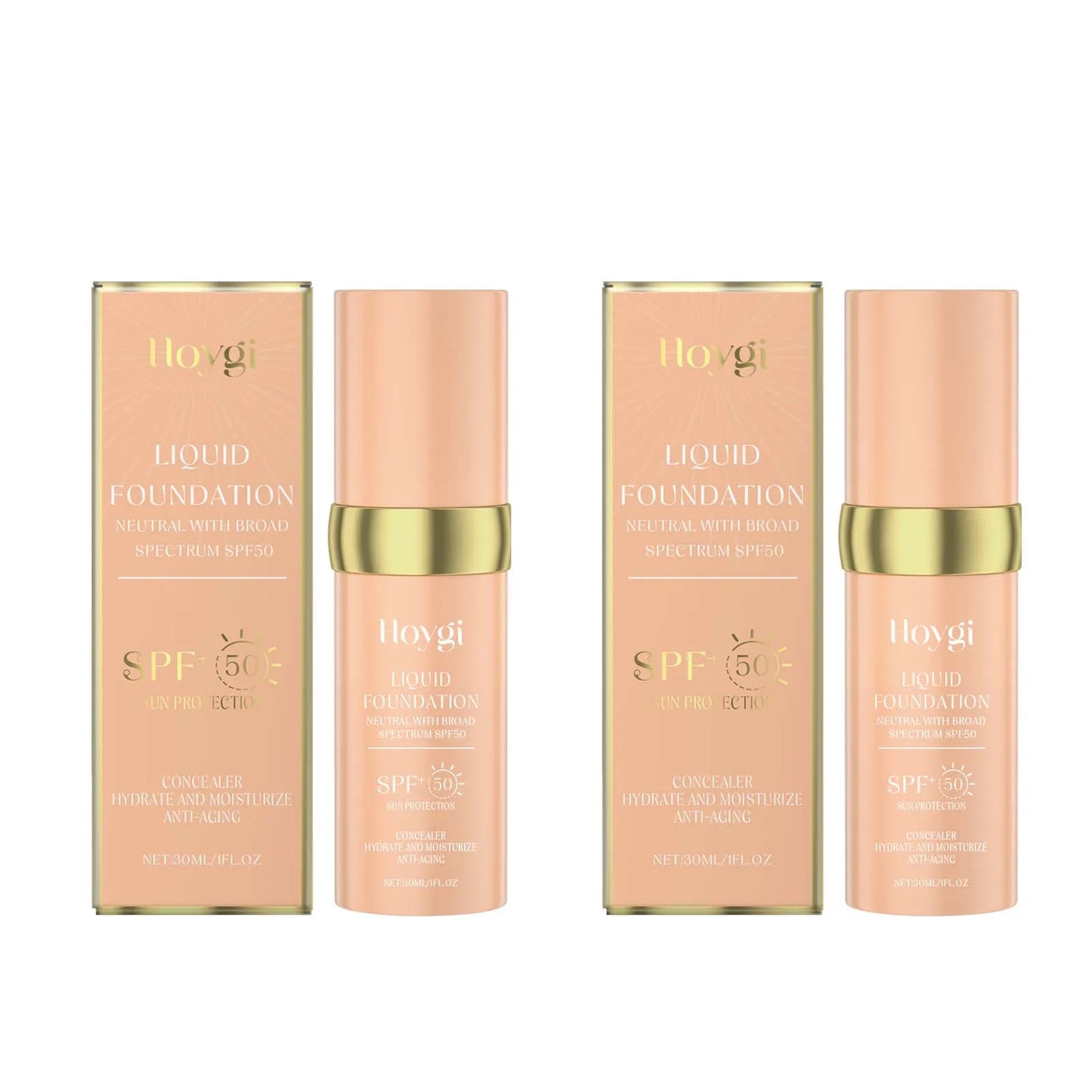 Hoygi SPF 50 Liquid Foundation – Full Coverage, Temperature-Adaptive