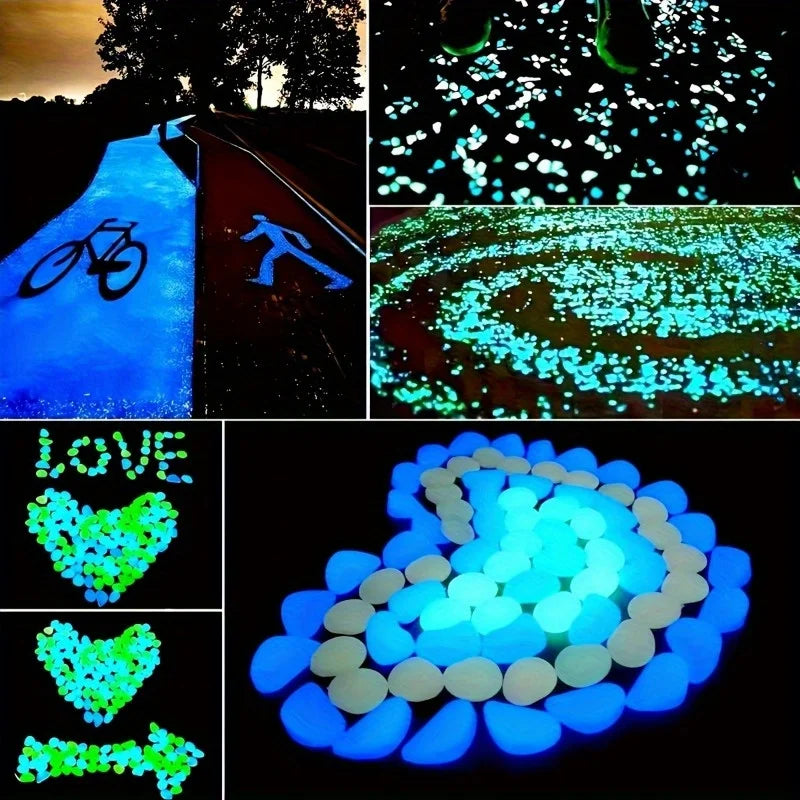 1200 Pcs Glow in the Dark Stones – Garden & Aquarium Pebbles Decorative Garden Pebbles Peaceful Pleasures Health and Wellness