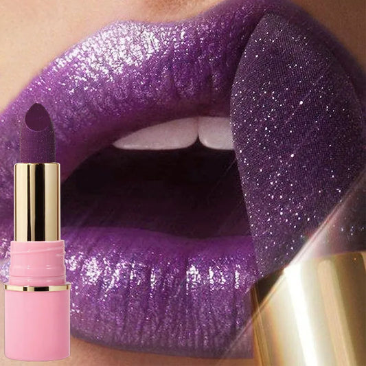 Handaiyan Glitter Lipstick | Metallic Diamond Pearlescent Lip Gloss Metallic Glitter Lipstick Peaceful Pleasures Health and Wellness