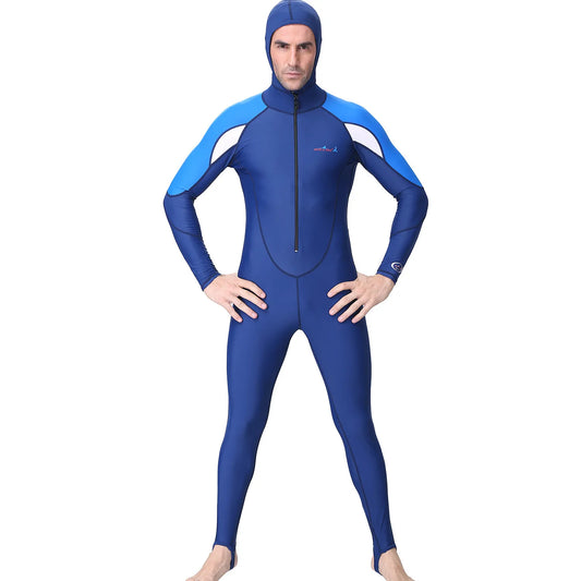 UPF 50+ Diving Suit One Piece Swimsuit Rash Guard Men Women Long Sleeve Swimwear with hood Quick-dry Plus Size Peaceful Pleasures Health and Wellness