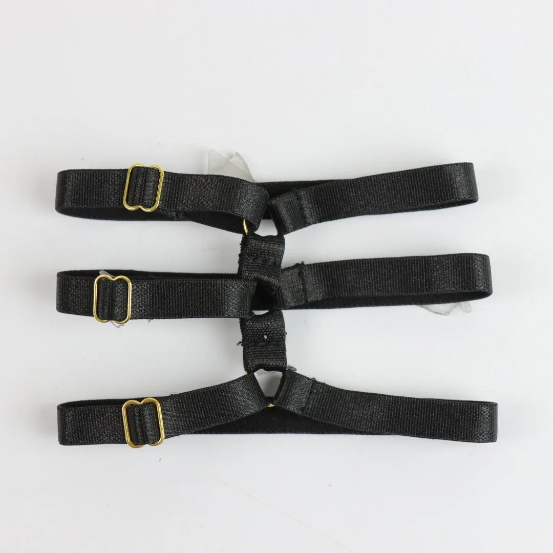 UYEE 1 Pair Black O-ring Punk Ankle Belt Elasticity Feather Anklet