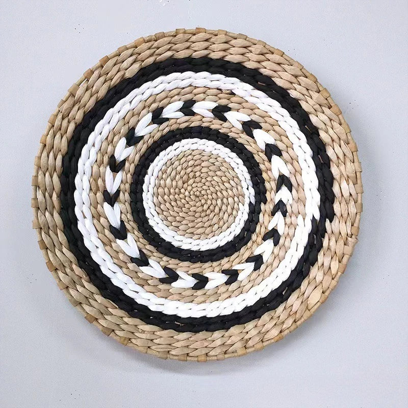 Boho Hand Woven Rattan Wall Basket | Farmhouse Decor