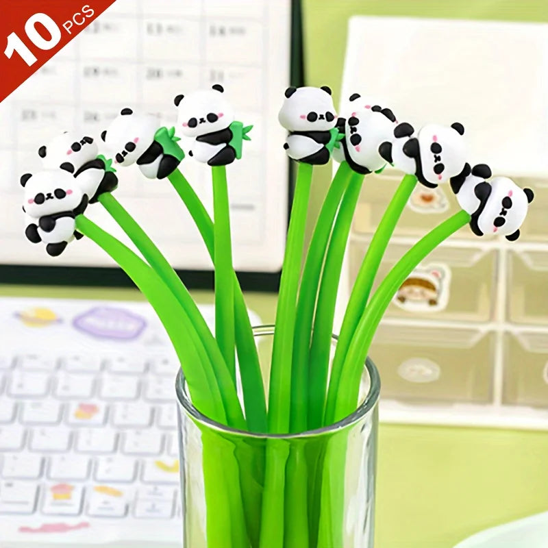 10 Panda Gel Pens – Smooth Writing, Refillable, No Leak