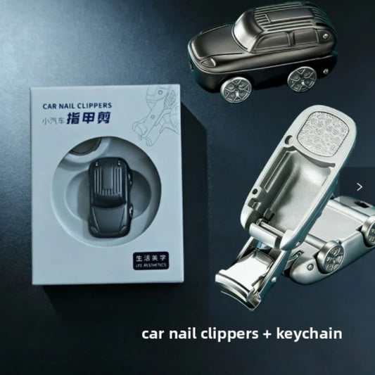 New Creative Anti Splash Car Folding Nail Clipper Keychain Nail Clipper Portable Nail Clipper Backpack Hanging Chain Keychain Peaceful Pleasures Health and Wellness