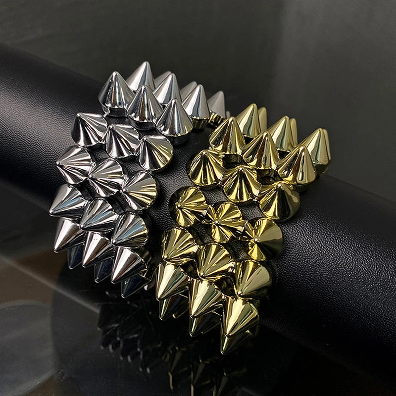 Triple Layer Spiked Punk Goth Bracelet | Y2K Grunge Style
