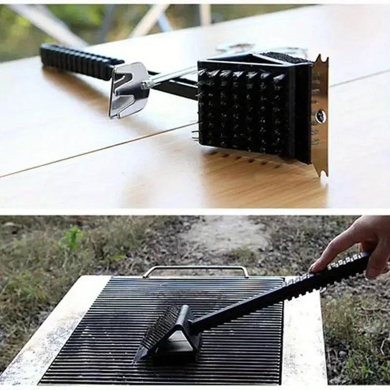 3-in-1 BBQ Grill Cleaning Brush | 14.5" Copper Wire Scrubber BBQ Grill Brush Peaceful Pleasures Health and Wellness