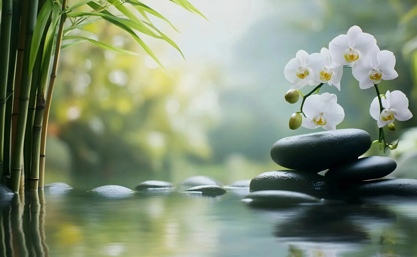 Bamboo Forest Flowers Scenery Canvas Wall Art | Home Décor