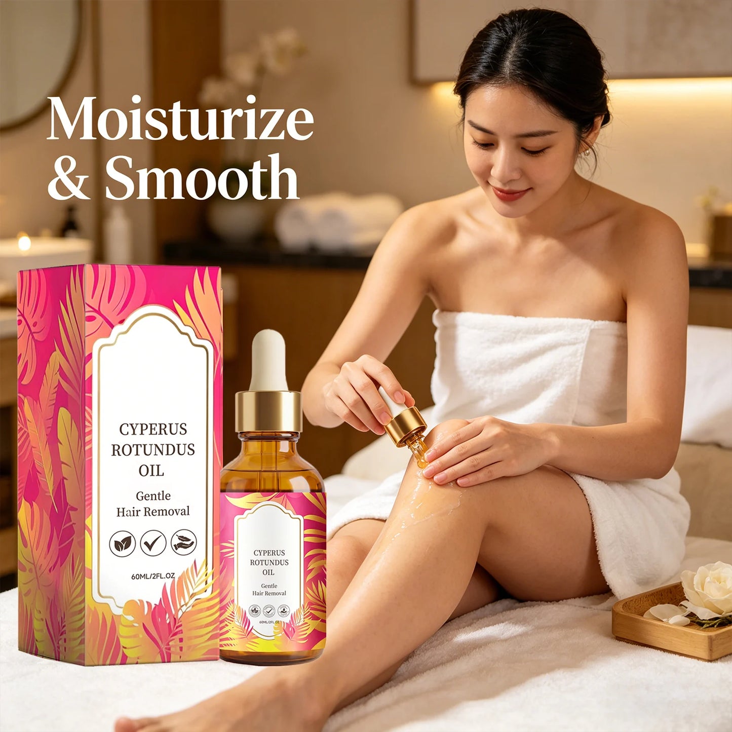 Natural Cyperus Rotundus Oil Removing Hair Moisturizing Sootheing Skin Improve Skin Texture Slow down Hair Growth Skin Care Oil Peaceful Pleasures Health and Wellness