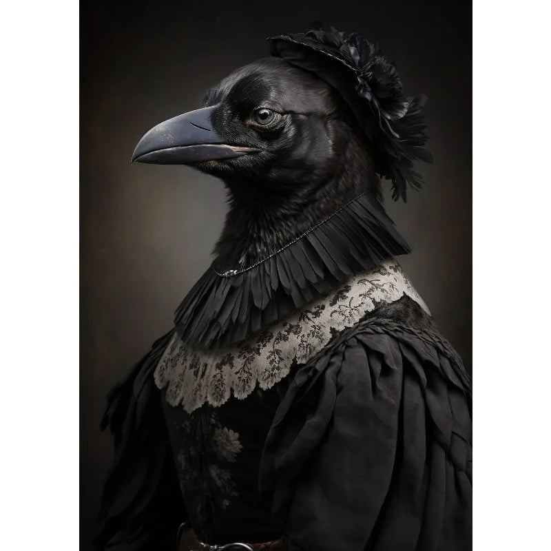 Victorian Dark Academia Witch Gothic Animals Raven Bat Rat King Black Cat Poster Canvas Painting Wall Art Pictures Home Decor Peaceful Pleasures Health and Wellness 11 20x30cm Unframed