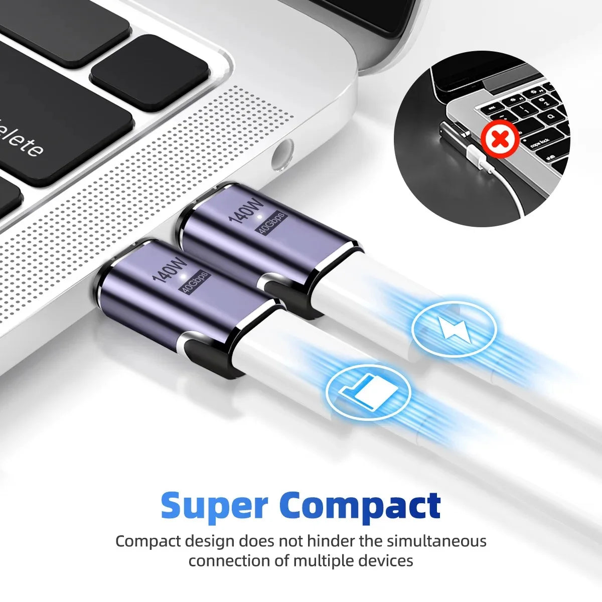 Magnetic USB-C Adapter USB4 Thunderbolt 3 140W 40Gbps 8K@60Hz Peaceful Pleasures Health and Wellness