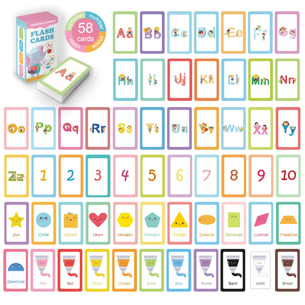 Bview Art Montessori Flash Cards Toddlers Alphabet Numbers Colors