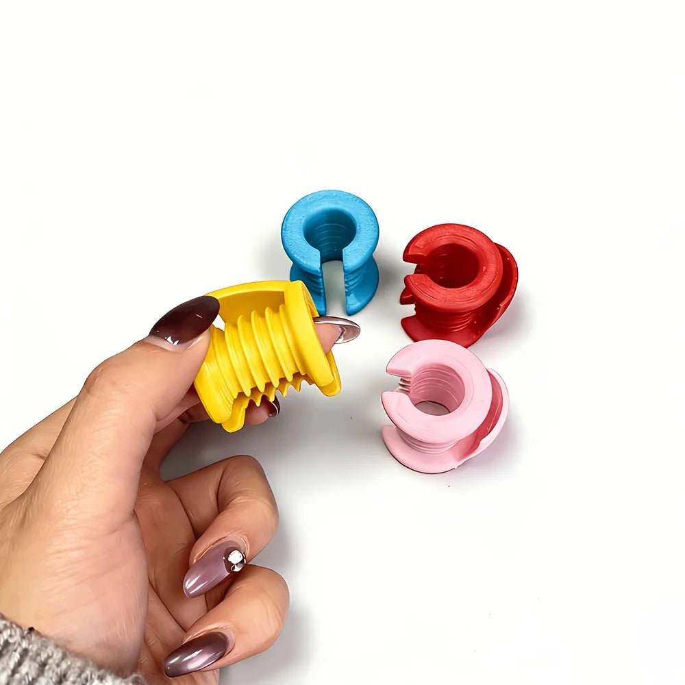 Random Crochet Finger Yarn Protective Sleeve Plastic Thumb Index